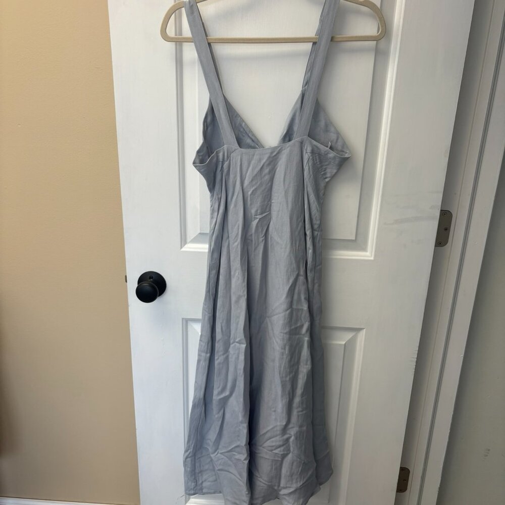 ASTR Baby Blue Button Down Tie Front Dress - Picture 2 of 2